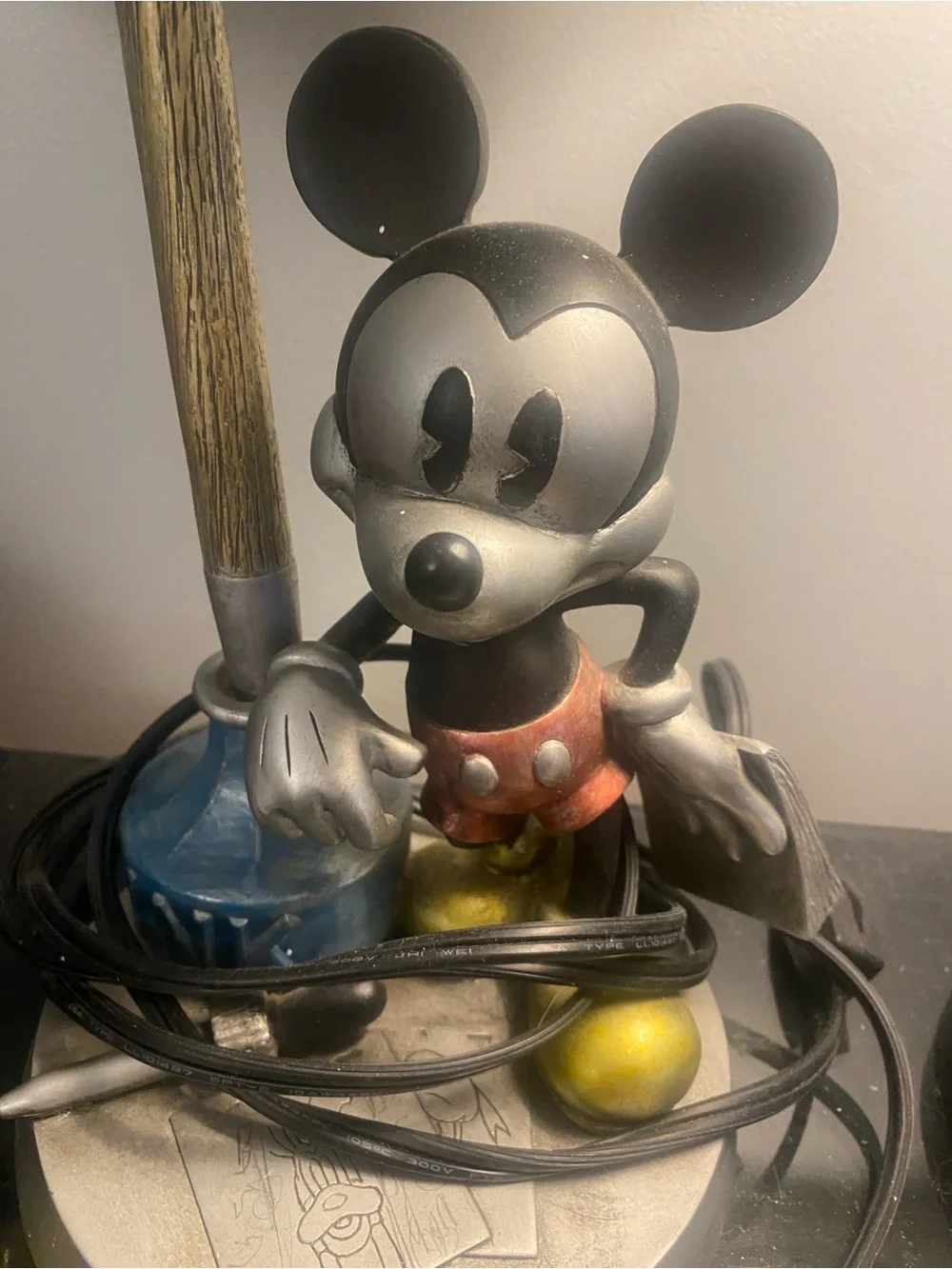 Disney Mickey Mouse Metal Table Lamp in Silver, Black, Red, Yellow